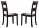 Set of 2 Wood Side Chair, Distressed Walnut Finish