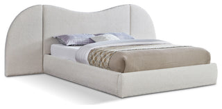 Everest Upholstered Bed, Cream, King, Boucle Fabric