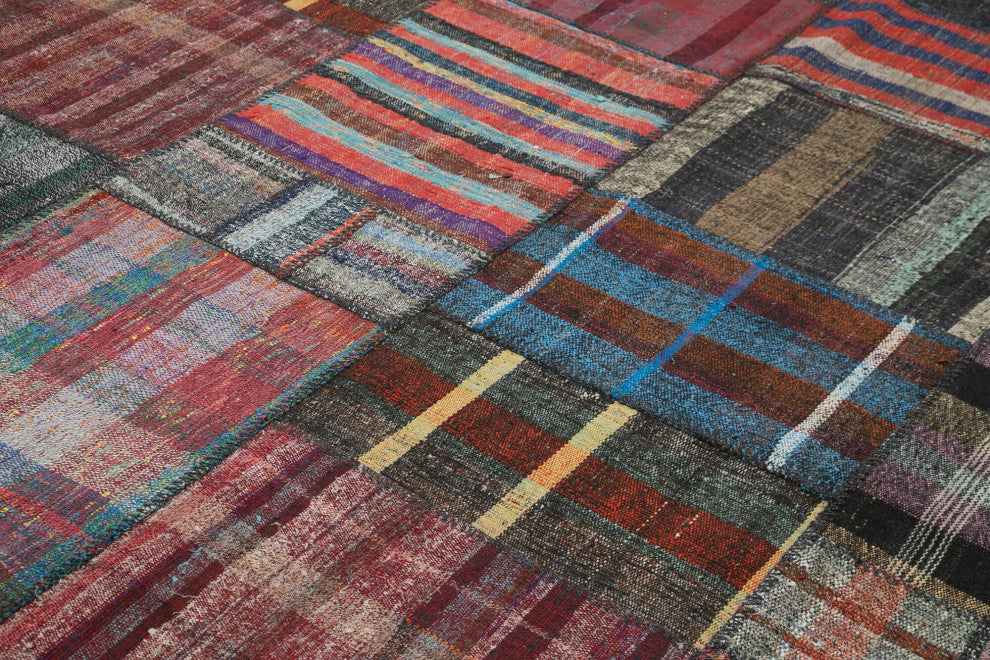Rug N Carpet - Handmade Anatolian 7' 4'' x 10' 2'' Tribal Patchwork Kilim Rug