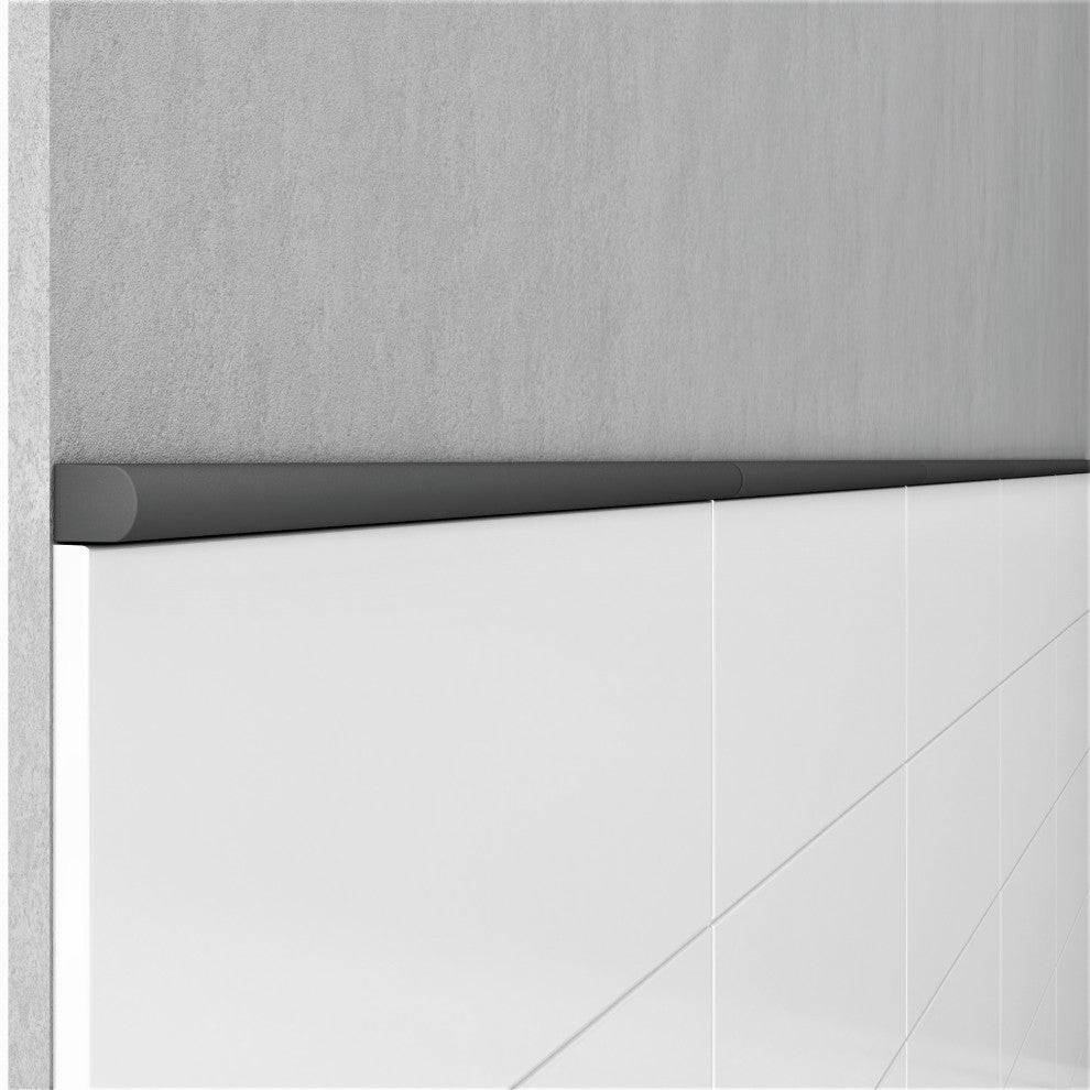 Trendy Iron Black 0.75" x 12" Matte Metal High Pencil Liner Wall Tile (Set of 5)
