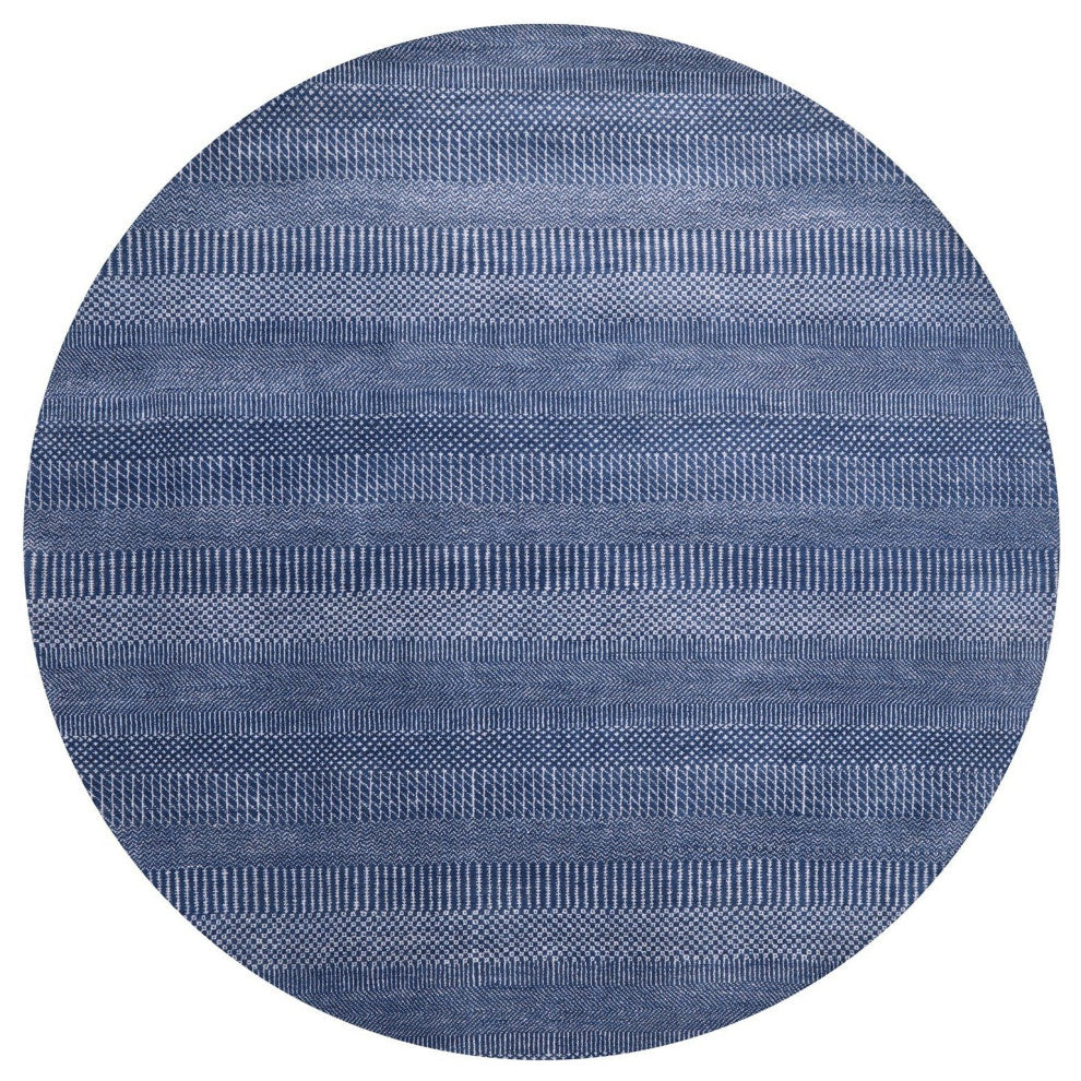 6' Round Savannah Grass Hand Knotted Wool and Silk Rug Q11474