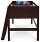 Camaflexi Twin, Low Loft Bed, Panel Headboard, Cappuccino