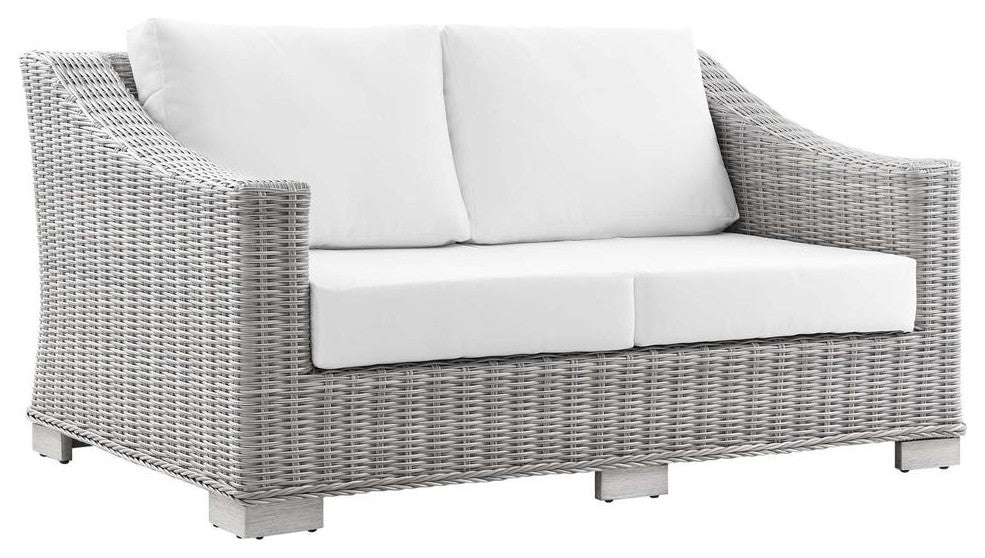 Conway Outdoor Patio Wicker Rattan Loveseat