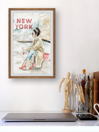 "Waiting, NY" Framed Painting Print, 8x12
