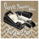"Love Keeps Us Together Taupe" Digital Paper Print by Mary Urban, 32"x32"
