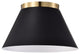 Dover 2-Light Small Flush Mount Fixture, Black With Vintage Brass