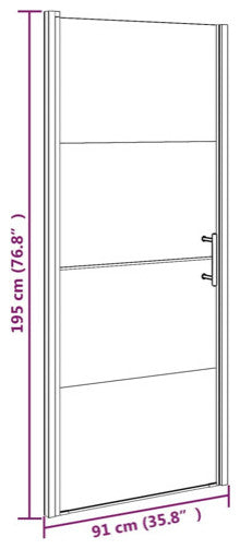 vidaXL Pivot Shower Door Bathroom Glass Door Screen Half Frosted Tempered Glass