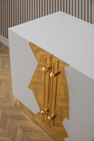 Callista Sideboard, White and Gold
