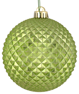 Vickerman 4" Celadon Durian Glitter Ball 6/Bag