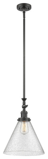 X-Large Cone 1-Light Mini Pendant, Oil Rubbed Bronze, Seedy