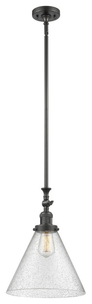 X-Large Cone 1-Light Mini Pendant, Oil Rubbed Bronze, Seedy