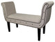 Ivory Suede U Shaped Arm Roll Bench