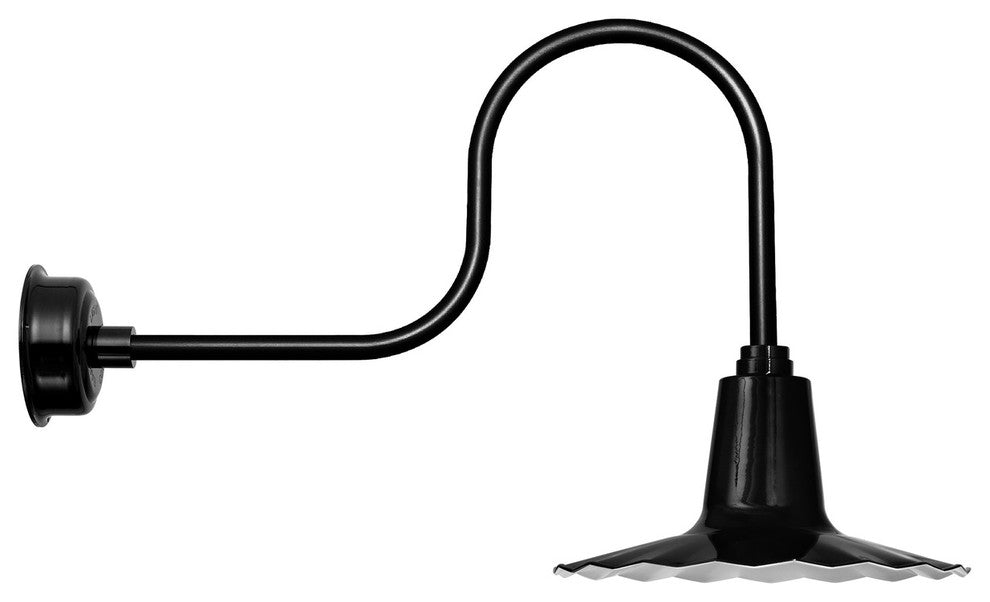 16" Iris LED Wall Light With Industrial Arm, Black