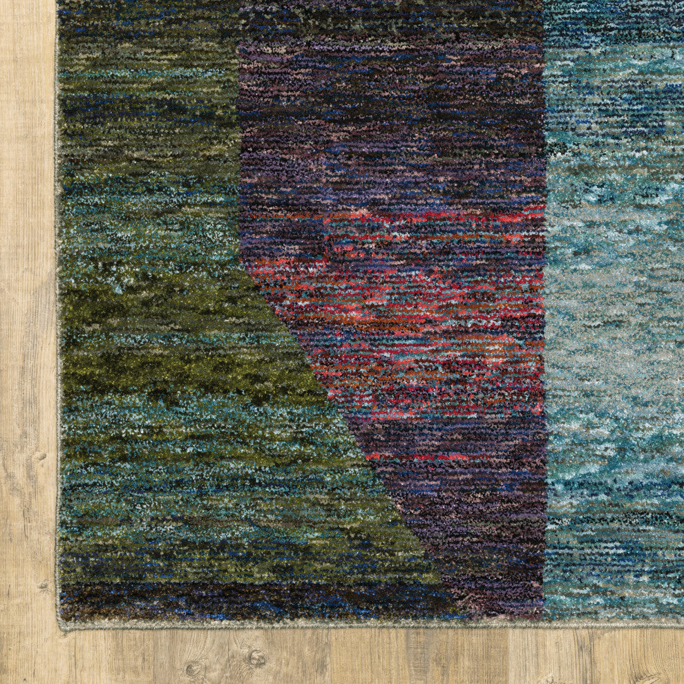 Sadie Mottled Geometric Multi-colored Area Rug, Multi-Colored, 5'3"x7'3"