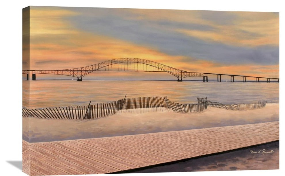 "Captree Sunset" Stretched Canvas Giclee by Diane Romanello, 30"x20"