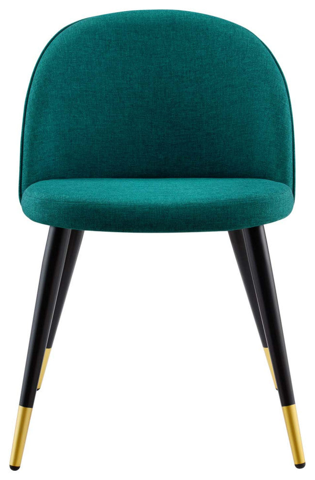Side Dining Chair, Set of 2, Fabric, Teal Blue, Modern, Cafe Bistro Restaurant