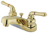 Magellan Centerset Lavatory Faucet,Lever Handles, ABS Pop-Up,Polished Brass