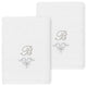 Linum Home Turkish Cotton Monica 2-Piece Embellished Washcloth Set, White