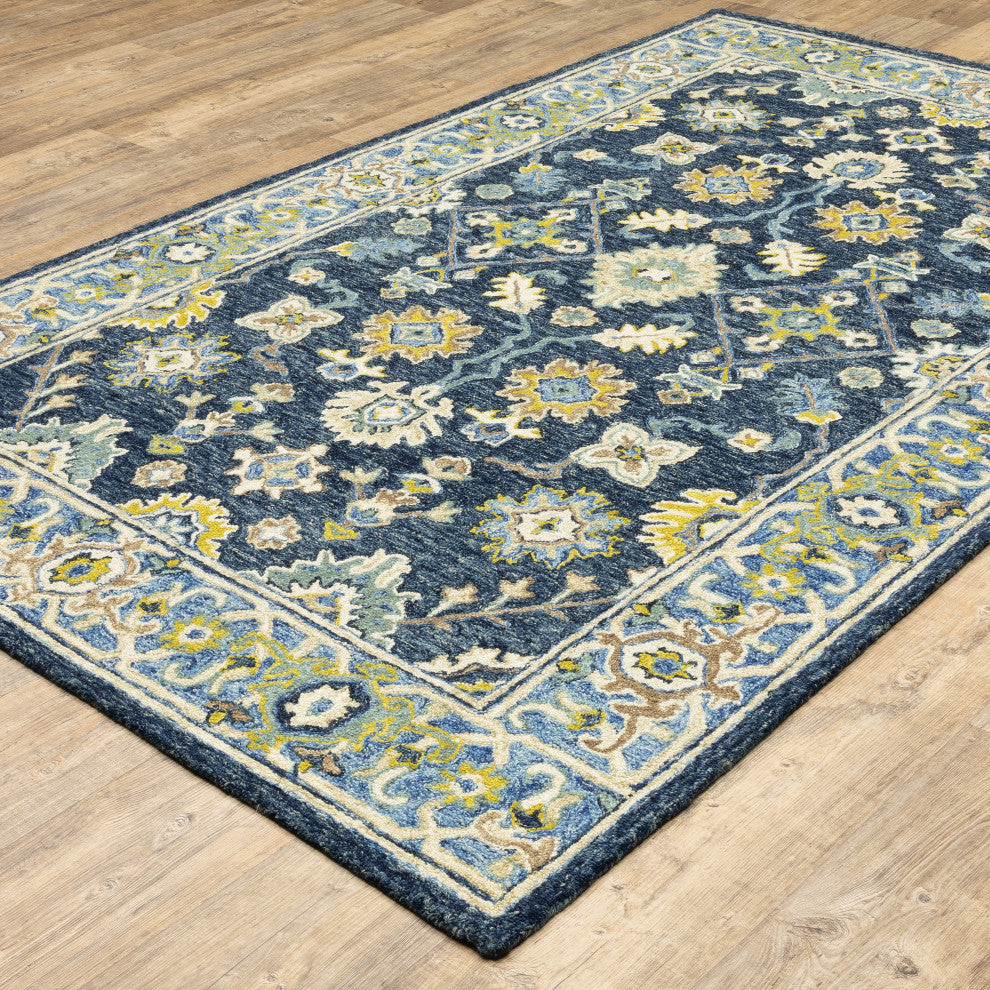 Oriental Weavers Alfresco Navy/ Blue Oriental Indoor Area Rug 3'6"X5'6"