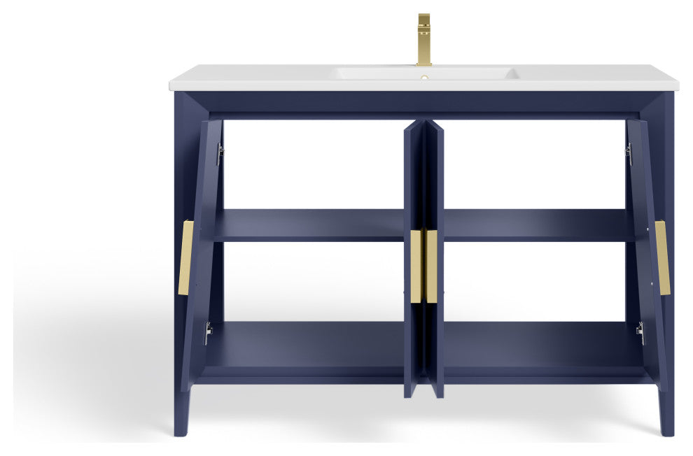 The Gellar Bathroom Vanity, Blue, 48", Single Sink, Freestanding