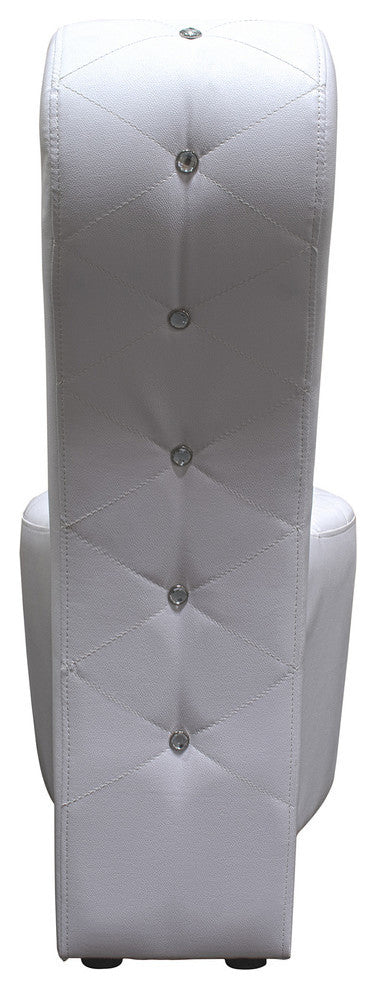 High Heel Crystal Studs Shoe Chair, White
