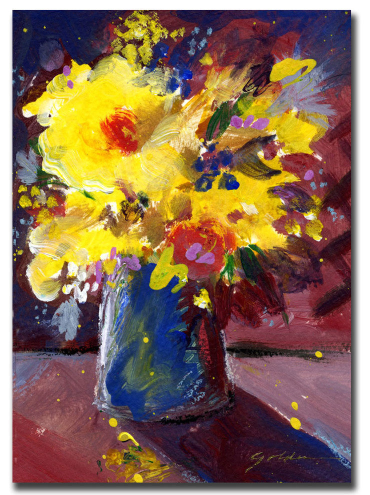 ''Yellow Flowers'' Canvas Art by Sheila Golden