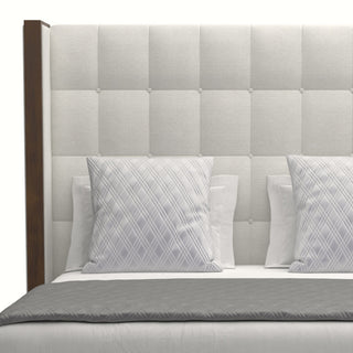 Nativa Interiors Irenne Box Tufted Bed, Off White, King, Medium 67"