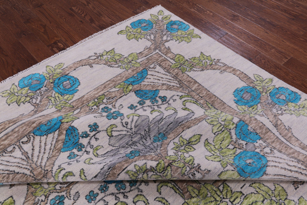 10' 1" X 13' 10" Hand Knotted William Morris Wool Rug - Q15723