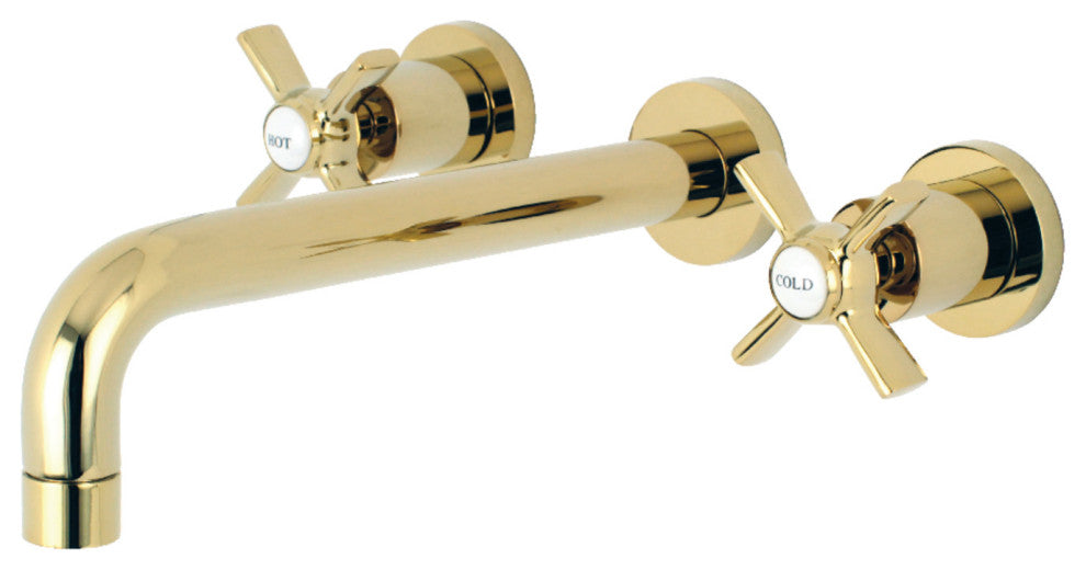 Kingston Brass 2-Handle Wall Mount Roman Tub Faucet, Polished Brass