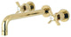 Kingston Brass 2-Handle Wall Mount Roman Tub Faucet, Polished Brass