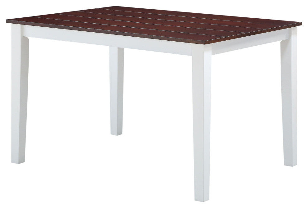 Green Leigh Dining Table, White and Walnut