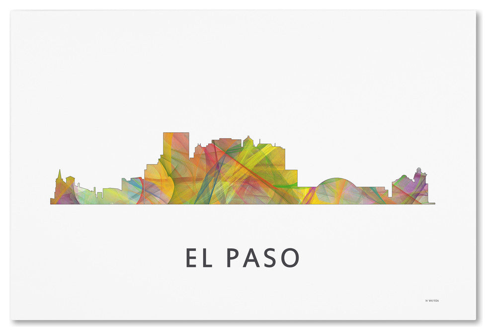 'El Paso Texas Skyline Wb-1' Canvas Art, 19x12