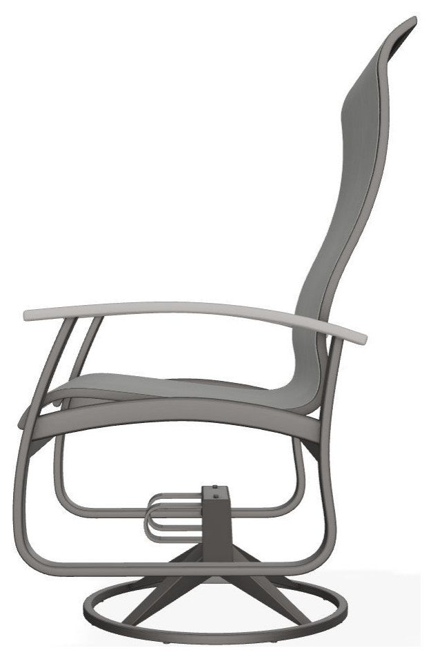 Belle Isle Sling Outdoor Swivel Rocker, Alloy/Warm Gray