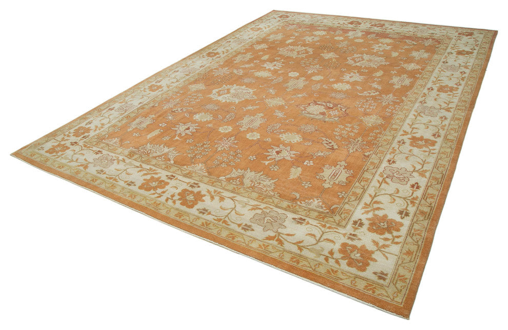 Rug N Carpet - Handmade Oriental 8' 10" x 12' 1" Soft Oushak Area Rug