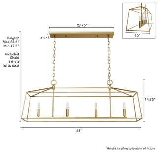 Fair Oaks Luxe Gold 4 Light Chandelier