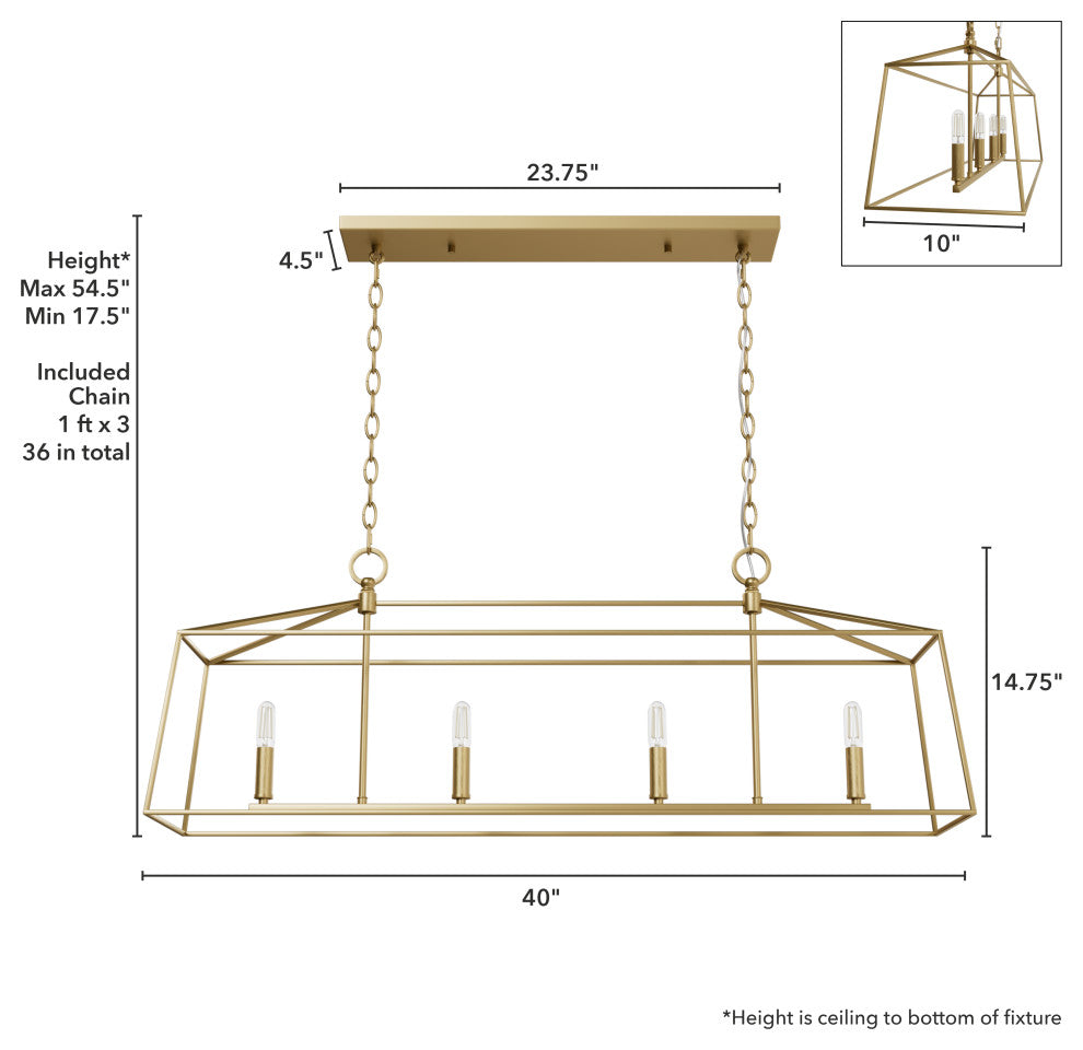 Fair Oaks Luxe Gold 4 Light Chandelier