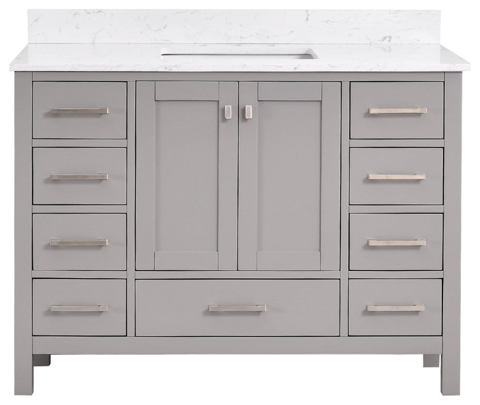 Bathroom Vanity Set, Base:Gray, 48", Without Mirror