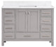 Bathroom Vanity Set, Base:Gray, 48", Without Mirror