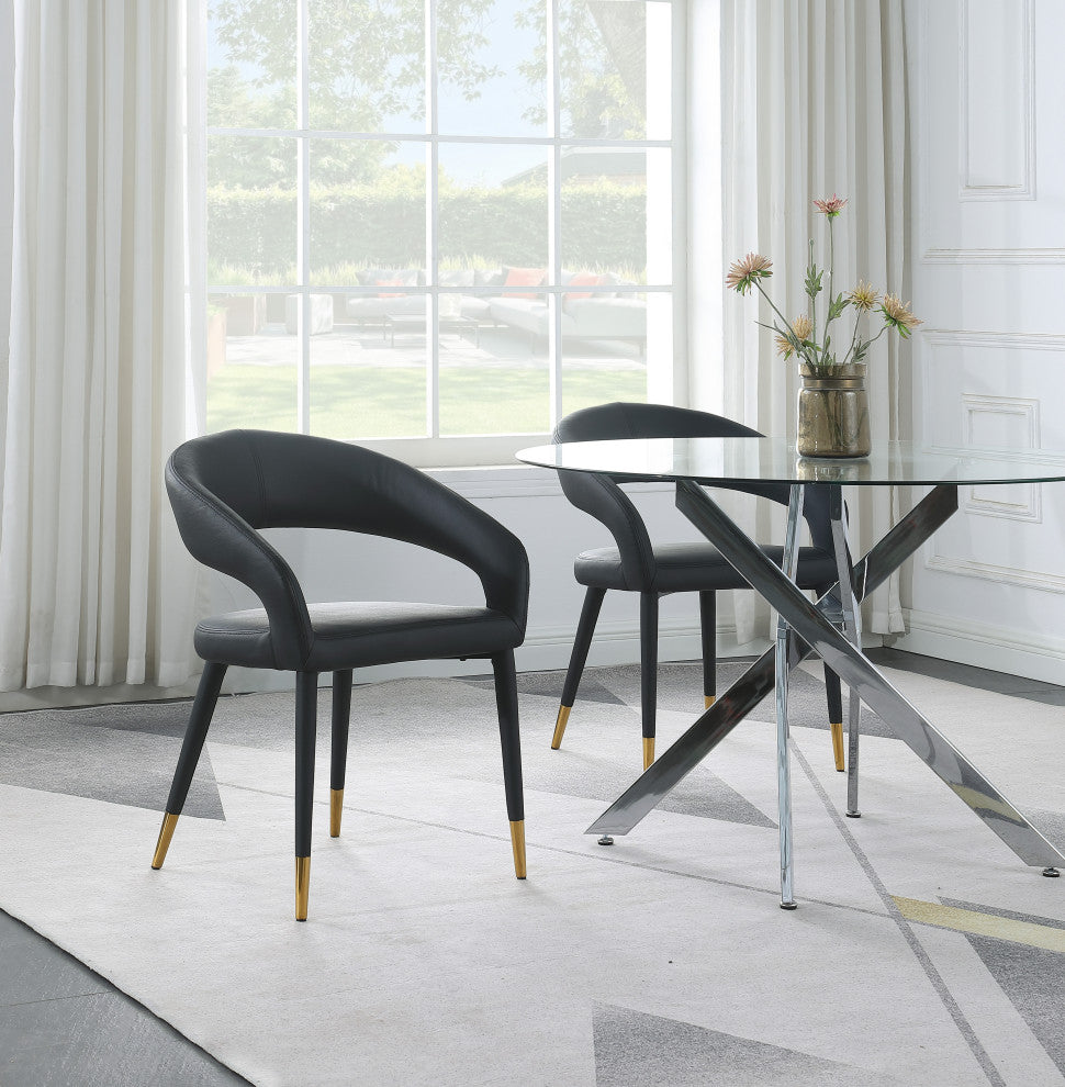 Destiny Dining Chair, Black, Faux Leather