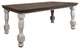 78" Rectangular Dining Table Distressed White And Brown Solid Wood