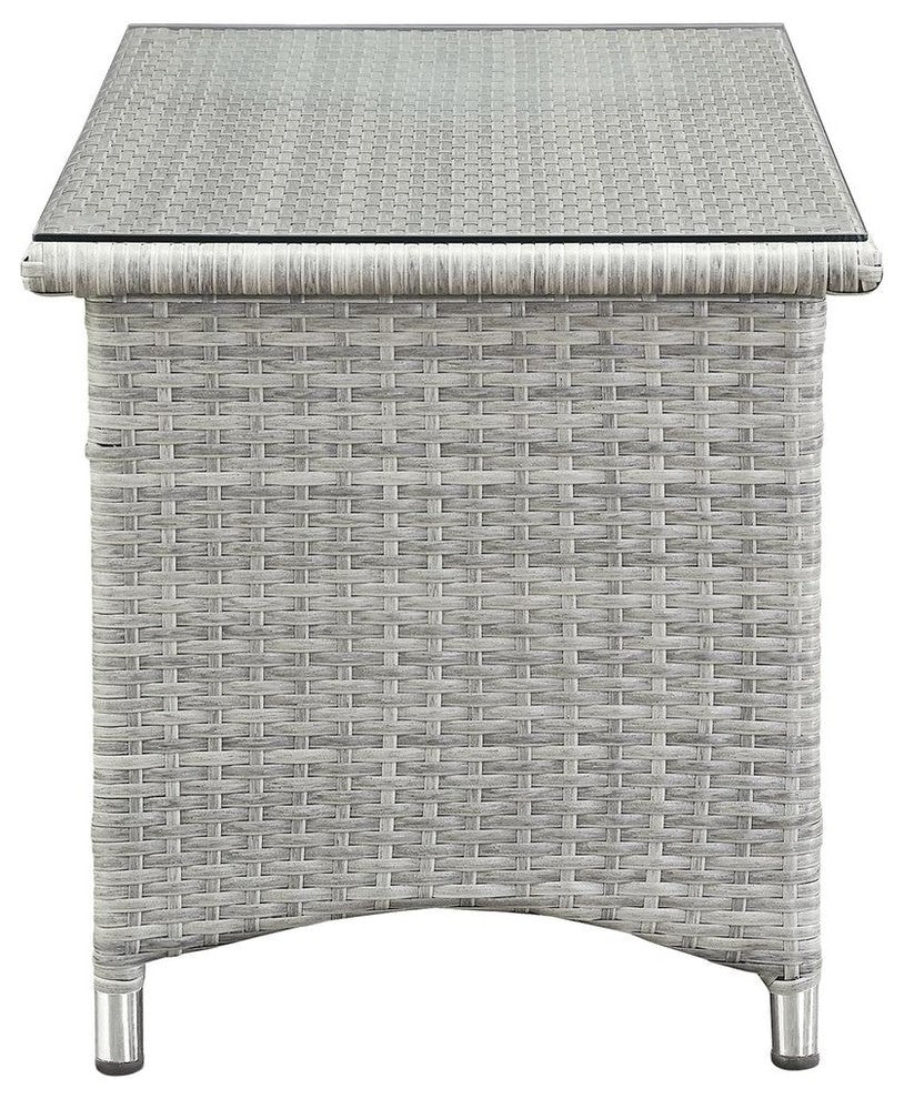 Light Gray Turquoise Bridge 4-Piece Outdoor Patio Patio Conversation Set