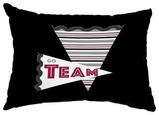 Go Team! 14"x20" Decorative Word Outdoor Pillow, Black
