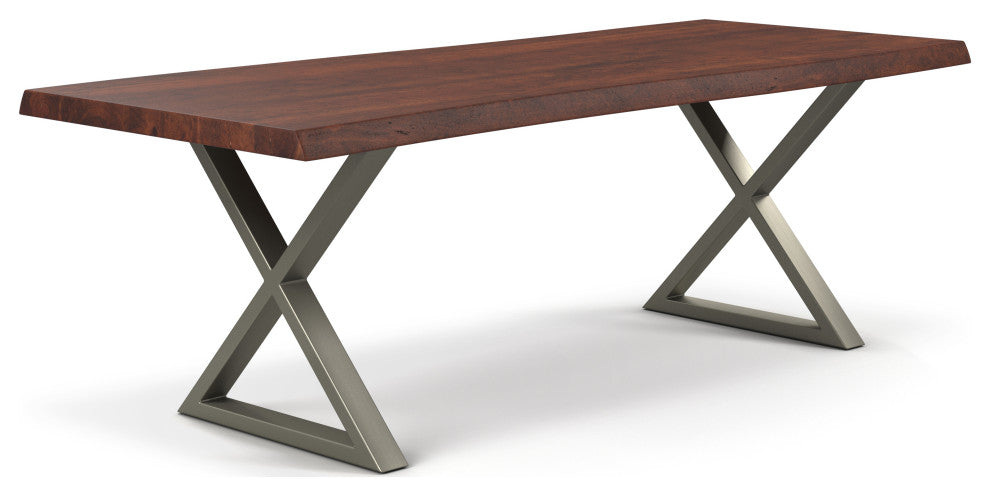 Brooks Dining Table, Americano, Pewter, 40"x79",X-Base
