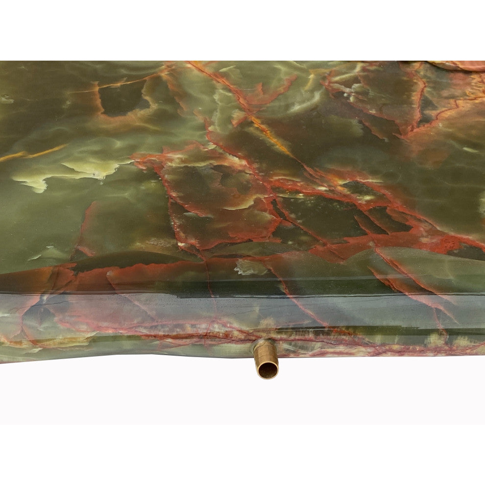 Chinese Natural Green Stone Craved Lotus Theme Tea Basin Tray Hws2284