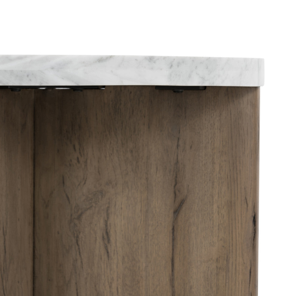 Toli End Table-Italian White Marble