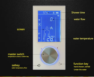 Emilia Posh LED Digital Control Thermostatic Rainfall Bathroom Shower Set
