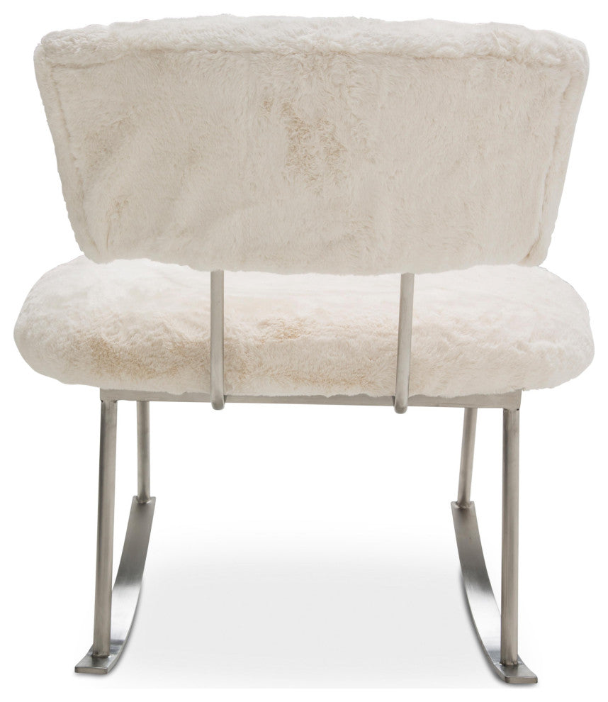 Pebble Beach Rocker Chair, Powder and Brushed Silver