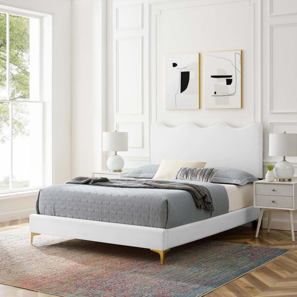 Current Performance Velvet Queen Platform Bed