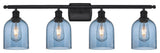 Ballston-Bella 4-Light 36" Bath Vanity Light, Matte Black, Princess Blue