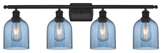 Ballston-Bella 4-Light 36" Bath Vanity Light, Matte Black, Princess Blue